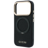 Guess Ring Stand 360 Grained Classic Logo MagSafe -suojakotelo Apple iPhone 18 Pro / 17 Pro -puhelimelle, musta