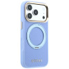 Guess Ring Stand 360 Grained Classic Logo MagSafe -suojakotelo Apple iPhone 18 Pro Max / 17 Pro Max -puhelimelle, vaaleansininen