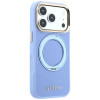 Guess Ring Stand 360 Grained Classic Logo MagSafe -suojakotelo Apple iPhone 18 Pro / 17 Pro -puhelimelle, vaaleansininen