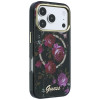 Guess GUE6042 IML Glitter Blossom Roses MagSafe -kovakuori Apple iPhone 18 Pro Max / 17 Pro Max -puhelimelle, musta