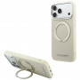 Karl Lagerfeld Ring Stand 360 Saffiano Classic Logo MagSafe -kuori Apple iPhone 18 Pro / 17 Pro -puhelimelle, beige