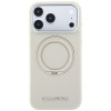 Karl Lagerfeld Ring Stand 360 Saffiano Classic Logo MagSafe -kuori Apple iPhone 18 Pro / 17 Pro -puhelimelle, beige