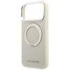 Karl Lagerfeld Ring Stand 360 Saffiano Classic Logo MagSafe -kuori Apple iPhone 18 Pro / 17 Pro -puhelimelle, beige