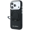 Karl Lagerfeld Ring Stand 360 Saffiano Classic Logo MagSafe -suojakotelo Apple iPhone 18 Pro / 17 Pro -puhelimelle, musta (KF003179)