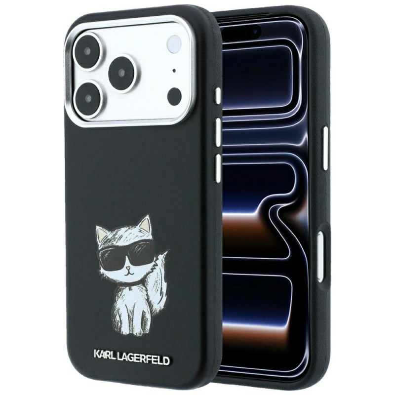 Karl Lagerfeld Smooth Choupette Sketch MagSafe -suojakotelo Apple iPhone 18 Pro Max / 17 Pro Max -puhelimelle, musta