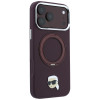 Karl Lagerfeld with Ring Stand 360 Karl Head Pin MagSafe -suojakotelo Apple iPhone 18 Pro Max / 17 Pro Max -puhelimelle, burgundy