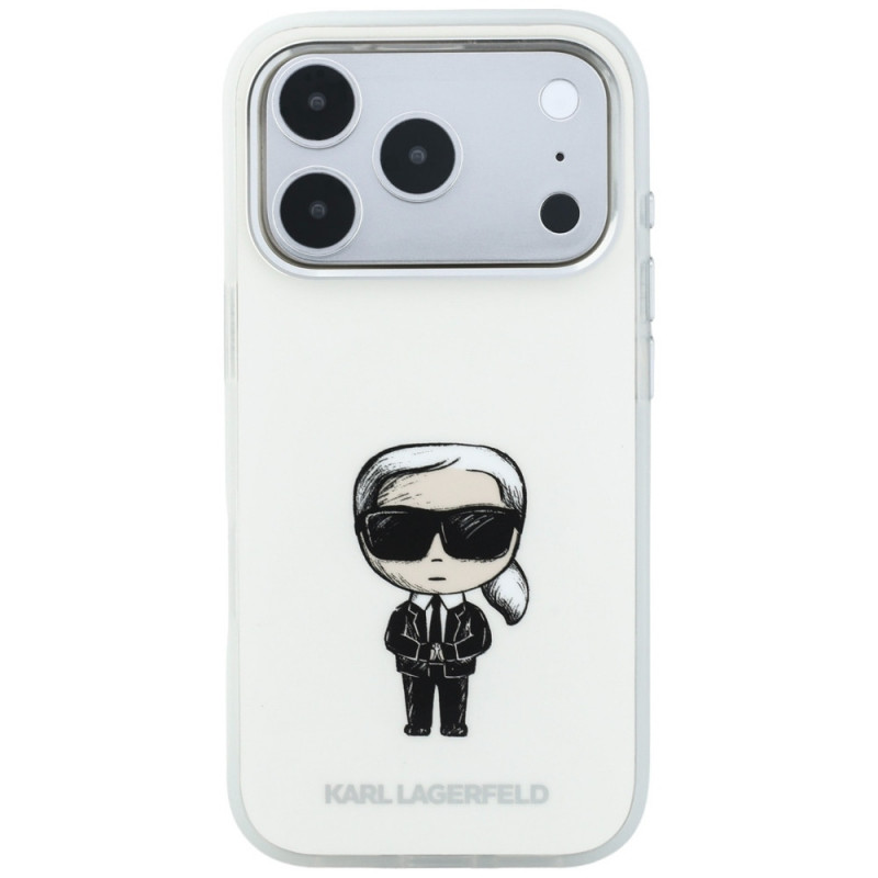 Karl Lagerfeld IML Ikonik Sketch Print MagSafe -suojakotelo Apple iPhone 18 Pro Max / 17 Pro Max -puhelimelle, beige (KLD22794)