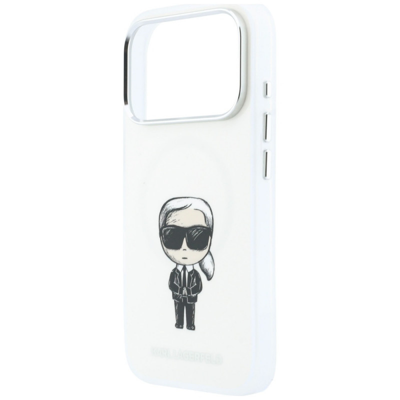 Karl Lagerfeld IML Ikonik Sketch Print MagSafe -suojakotelo Apple iPhone 18 Pro Max / 17 Pro Max -puhelimelle, beige (KLD22794)
