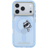 Karl Lagerfeld Peekaboo Logo MagSafe -suojakotelo Apple iPhone 18 Pro Max / 17 Pro Max -puhelimelle, sininen