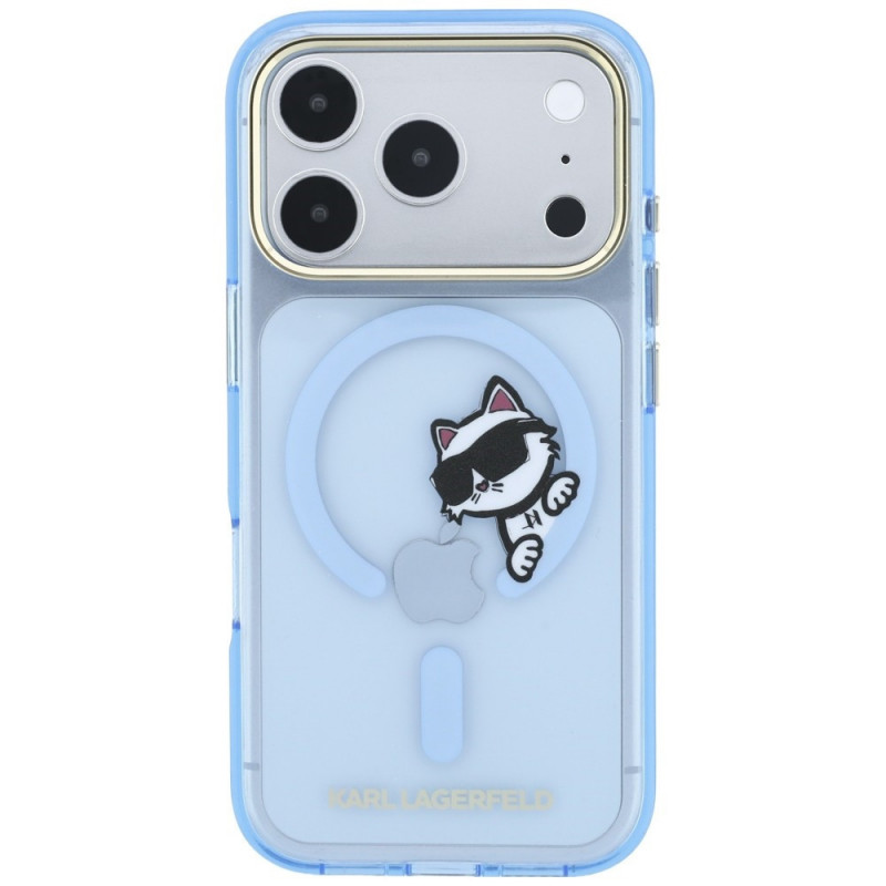 Karl Lagerfeld Peekaboo Logo MagSafe -suojakotelo Apple iPhone 18 Pro Max / 17 Pro Max -puhelimelle, sininen