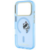 Karl Lagerfeld Peekaboo Logo MagSafe -suojakotelo Apple iPhone 18 Pro Max / 17 Pro Max -puhelimelle, sininen