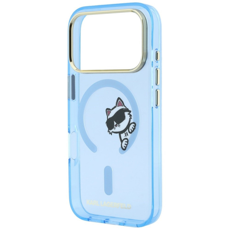 Karl Lagerfeld Peekaboo Logo MagSafe -suojakotelo Apple iPhone 18 Pro Max / 17 Pro Max -puhelimelle, sininen