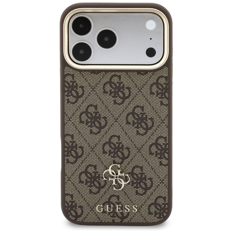 Guess 4G kuori lompakolla, MagSafe, Apple iPhone 18 Pro / 17 Pro -puhelimelle, ruskea