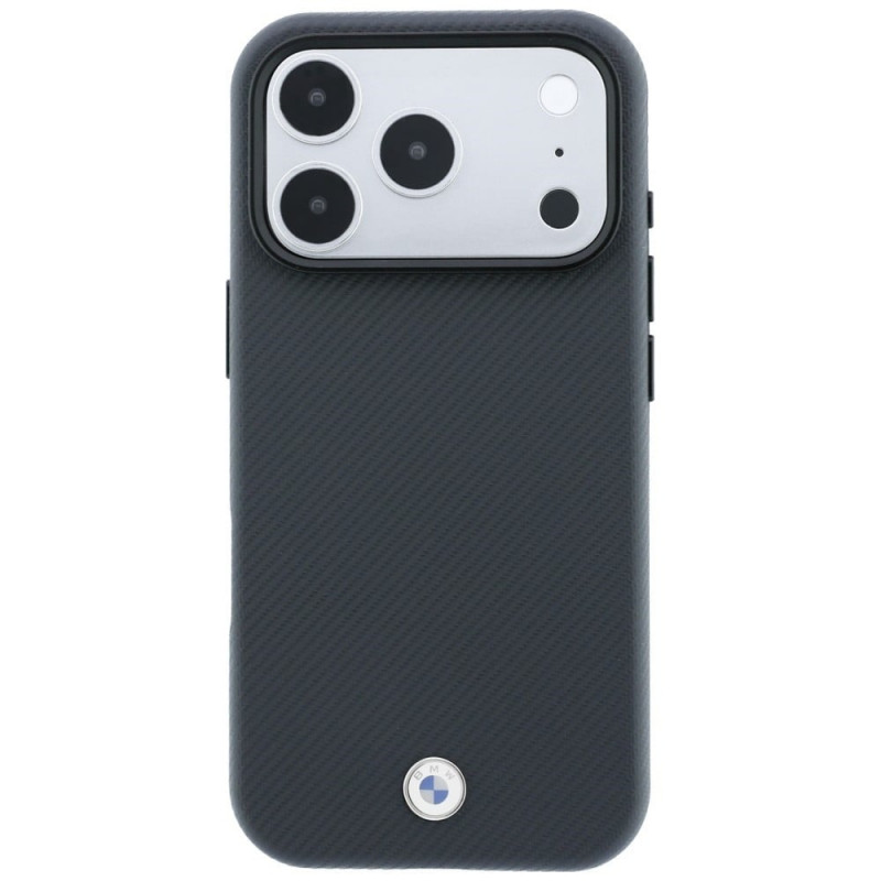 BMW Kevlar Metal Logo MagSafe -suojakotelo Apple iPhone 18 Pro / 17 Pro -puhelimelle, antrasiitti