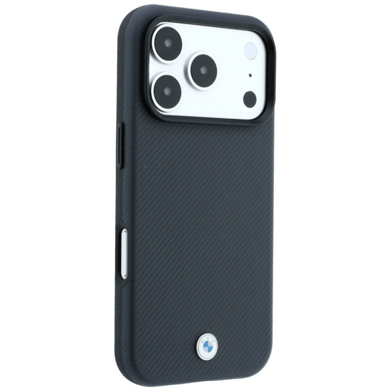 BMW Kevlar Metal Logo MagSafe -suojakotelo Apple iPhone 18 Pro / 17 Pro -puhelimelle, antrasiitti