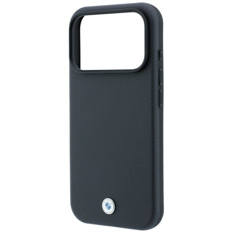 BMW Kevlar Metal Logo MagSafe -suojakotelo Apple iPhone 18 Pro / 17 Pro -puhelimelle, antrasiitti