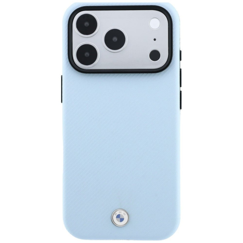 BMW Kevlar Metal Logo MagSafe -suojakotelo Apple iPhone 18 Pro Max / 17 Pro Max -puhelimelle, sininen