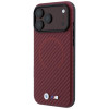 BMW M Carbon Printed Ring MagSafe -suojakotelo Apple iPhone 18 Pro / 17 Pro -puhelimelle, burgundy