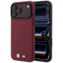 BMW M Carbon Printed Ring MagSafe -suojakotelo Apple iPhone 18 Pro Max / 17 Pro Max -puhelimelle, punainen