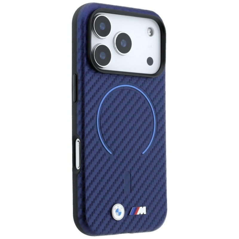 BMW M Carbon Printed Ring MagSafe -suojakotelo Apple iPhone 18 Pro / 17 Pro -puhelimelle, laivastonsininen
