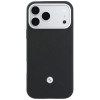 BMW Quilted Pattern Metal Logo -kuori ja lompakkosetti Apple iPhone 18 Pro Max / 17 Pro Max -puhelimelle, musta