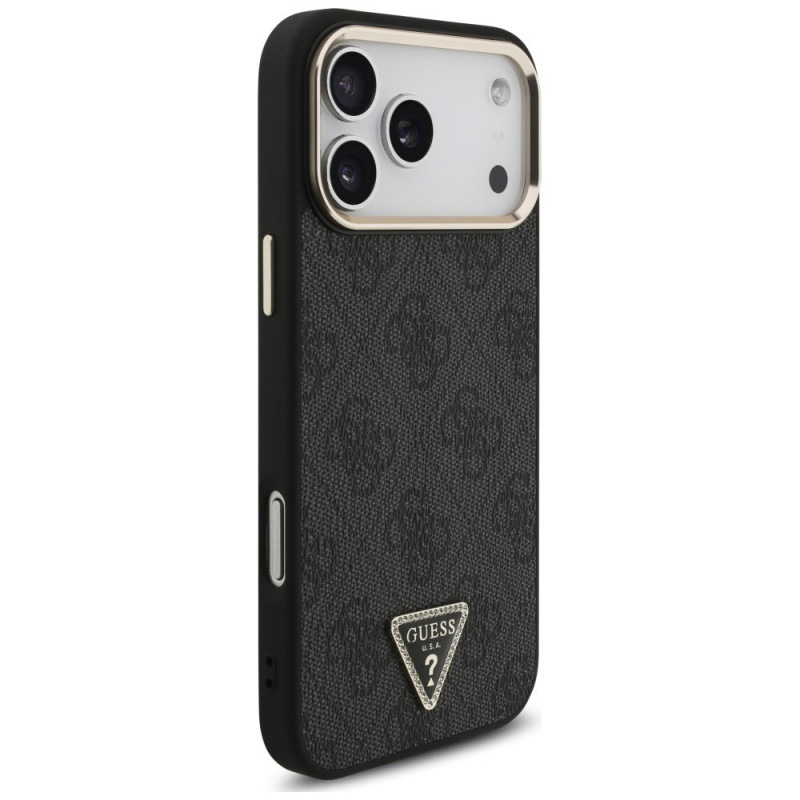 Guess 4G Triangle Logo MagSafe -suojakotelo Apple iPhone 18 Pro Max / 17 Pro Max -puhelimelle, musta-kulta