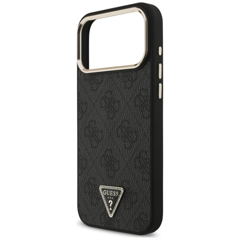 Guess 4G Triangle Logo MagSafe -suojakotelo Apple iPhone 18 Pro Max / 17 Pro Max -puhelimelle, musta-kulta