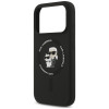 Karl Lagerfeld Silicone Karl&Choupette Ring MagSafe -suojakotelo Apple iPhone 18 Pro Max / 17 Pro Max -puhelimelle, musta
