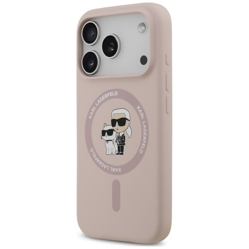 Karl Lagerfeld Silicone Karl&Choupette Ring MagSafe -suojakotelo Apple iPhone 18 Pro / 17 Pro -puhelimelle, musta