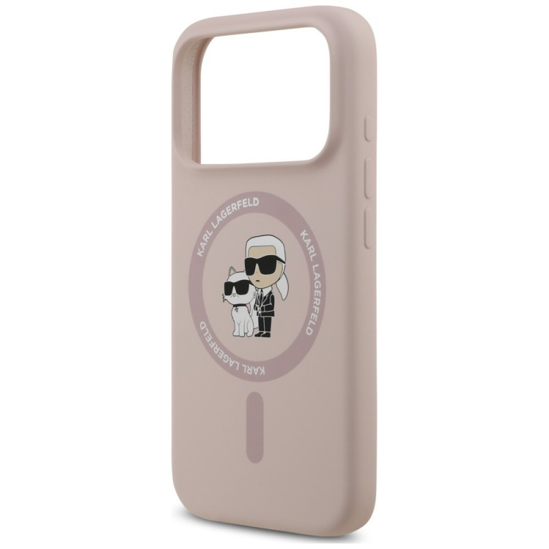 Karl Lagerfeld Silicone Karl&Choupette Ring MagSafe -suojakotelo Apple iPhone 18 Pro / 17 Pro -puhelimelle, musta