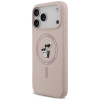 Karl Lagerfeld Silicone Karl&Choupette Ring MagSafe -suojakotelo Apple iPhone 18 Pro Max / 17 Pro Max -puhelimelle, pinkki