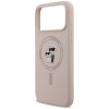 Karl Lagerfeld Silicone Karl&Choupette Ring MagSafe -suojakotelo Apple iPhone 18 Pro Max / 17 Pro Max -puhelimelle, pinkki