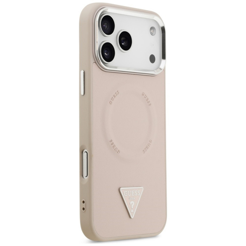 Guess Triangle Logo MagSafe -suojakotelo Apple iPhone 18 Pro Max / 17 Pro Max -puhelimelle, pinkki