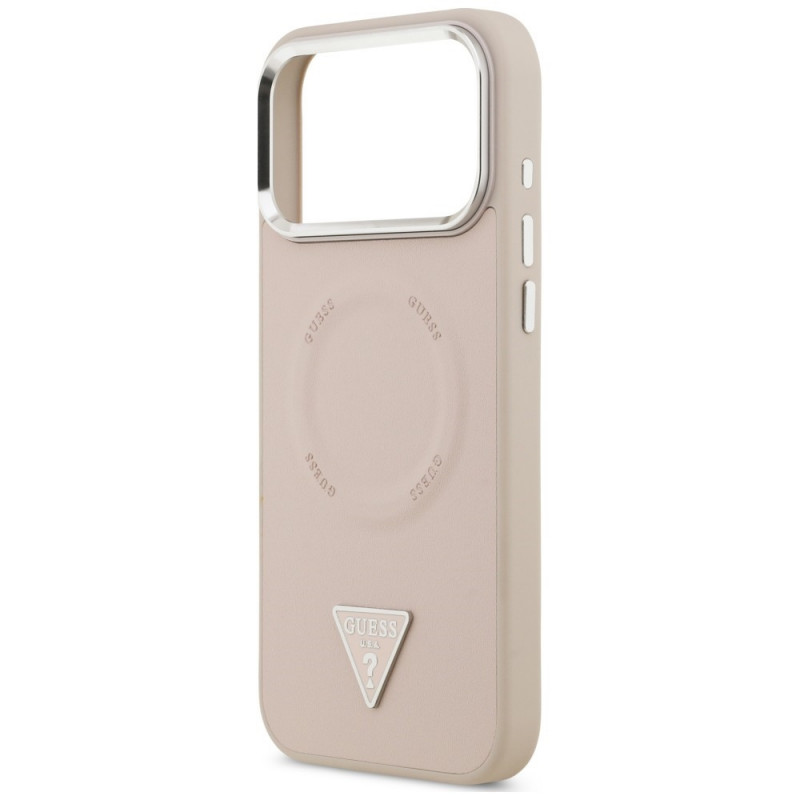 Guess Triangle Logo MagSafe -suojakotelo Apple iPhone 18 Pro Max / 17 Pro Max -puhelimelle, pinkki