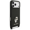 Karl Lagerfeld Saffiano Karl&Choupette Metal Pin CBDY Strap -suojakotelo Apple iPhone 18 Pro Max / 17 Pro Max -puhelimelle, musta
