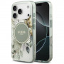 Guess IML Flower & Tonal Circle MagSafe -suojakotelo Apple iPhone 18 Pro / 17 Pro -puhelimelle, vihreä