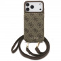 Guess 4G Cardslots & Magnetic Closure Crossbody -kotelo Apple iPhone 18 Pro / 17 Pro -puhelimelle, ruskea