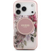 Guess IML Flower & Tonal Circle MagSafe -suojakotelo Apple iPhone 18 Pro Max / 17 Pro Max -puhelimelle, pinkki