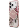 Guess IML Flower & Tonal Circle MagSafe -kuori Apple iPhone 18 Pro / 17 Pro -puhelimelle, vaaleanpunainen