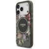 Guess IML Flowers Pearl Strap MagSafe -suojakotelo Apple iPhone 18 Pro / 17 Pro -puhelimelle, musta