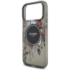 Guess IML Flowers Pearl Strap MagSafe -suojakotelo Apple iPhone 18 Pro Max / 17 Pro Max -puhelimelle, musta