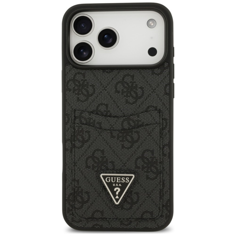 Guess 4G Double Card Triangle -suojakotelo Apple iPhone 18 Pro Max / 17 Pro Max -puhelimelle, musta
