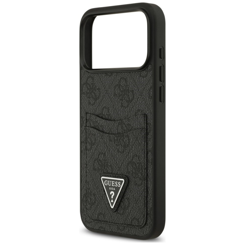 Guess 4G Double Card Triangle -suojakotelo Apple iPhone 18 Pro Max / 17 Pro Max -puhelimelle, musta