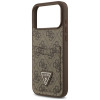 Guess 4G Double Card Triangle -suojakotelo Apple iPhone 18 Pro Max / 17 Pro Max -puhelimelle, ruskea