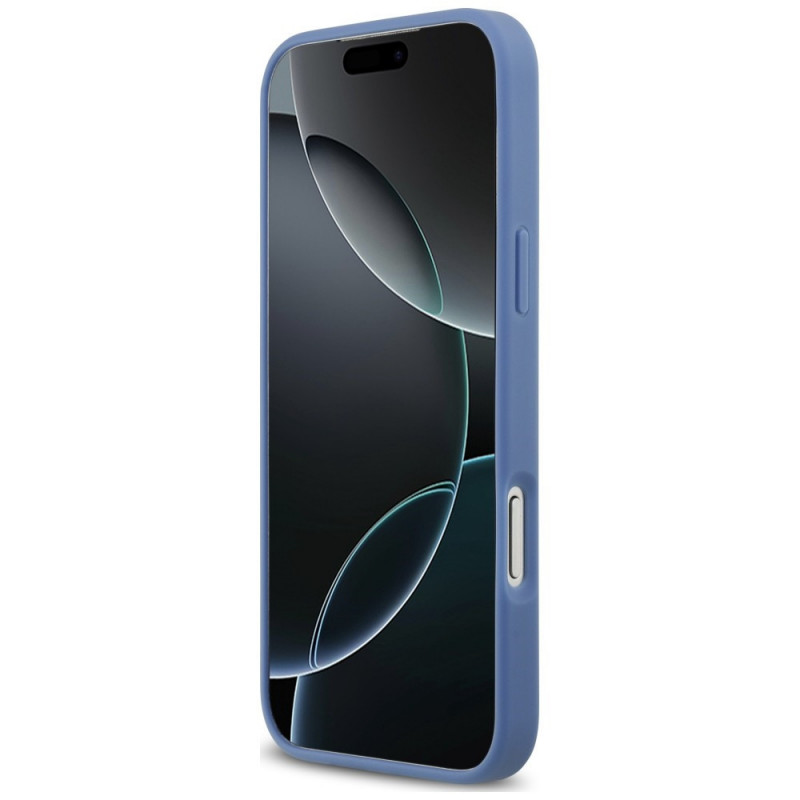 Guess 4G Double Card Triangle -suojakotelo Apple iPhone 18 Pro Max / 17 Pro Max -puhelimelle, sininen