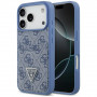 Guess 4G Double Card Triangle -suojakotelo Apple iPhone 18 Pro / 17 Pro -puhelimelle, sininen