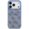 Guess 4G Double Card Triangle -suojakotelo Apple iPhone 18 Pro / 17 Pro -puhelimelle, sininen