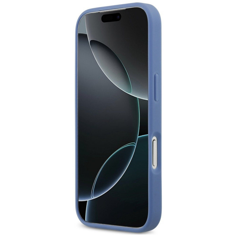 Guess 4G Double Card Triangle -suojakotelo Apple iPhone 18 Pro / 17 Pro -puhelimelle, sininen