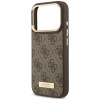 Guess 4G Logo Plate MagSafe -suojakotelo Apple iPhone 18 Pro / 17 Pro -puhelimelle, ruskea