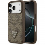 Guess 4G Double Card Triangle -suojakotelo Apple iPhone 18 Pro / 17 Pro -puhelimelle, ruskea